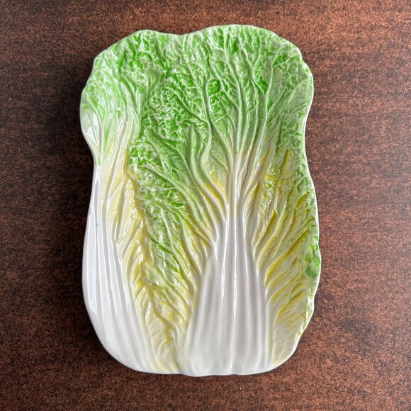 Set of 4 Cabbage Leaf Majolica Plates - Picture 1 of 9